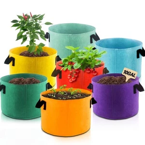 10-Gallon Fabric Grow Bags (7 Pack of Mix Colors) with Handles for Potato Tom... - Picture 1 of 8