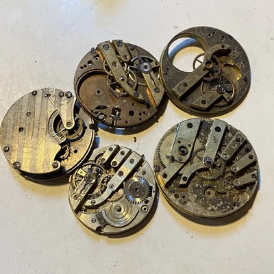BULK DEAL LOT OF POCKET WATCH MOVEMENTS - FOR PARTS OR RESTORATION - Image 1 of 2