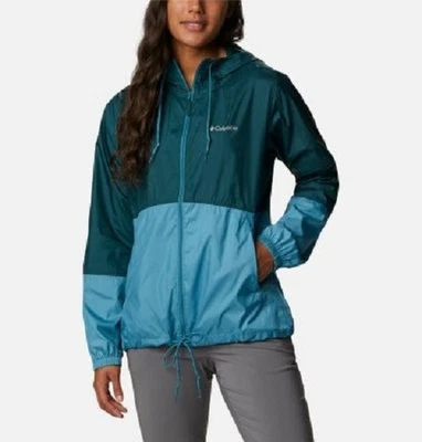 Chaqueta cortavientos Columbia Flash Forward para mujer, XXL, azul marino oscuro/cañón Foto 1 de 4