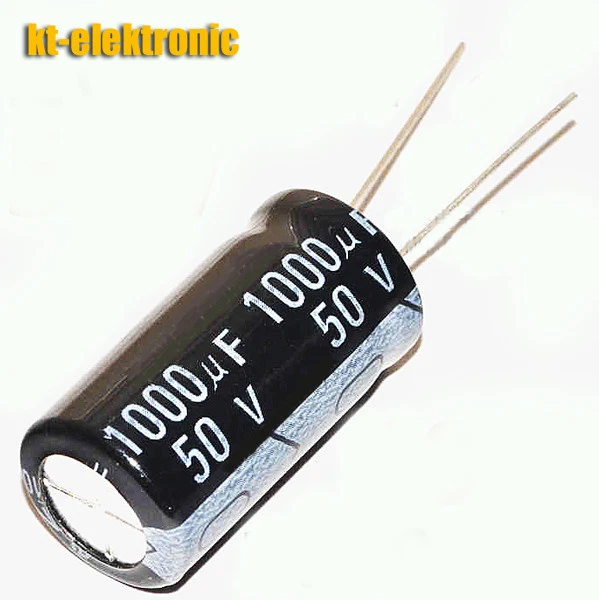 5 Stück ELKO 1000µF (1000uF) / 50V (Ø 13  h=26mm) Elektrolyt Kondensator radial - Bild 1 von 1