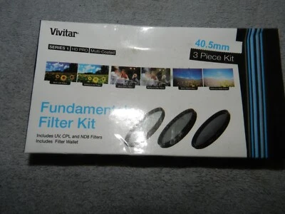 Vivitar 40.5mm 3 Piece Fundamental Filter Kit With UV CPL ND8   VIV FKND 40.5 - Image 1 of 4