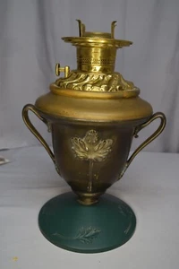 Antique Bradley & Hubbard 15” GWTW Oil  Parlor Lamp Ornate Leaf Design Handles - Picture 1 of 8