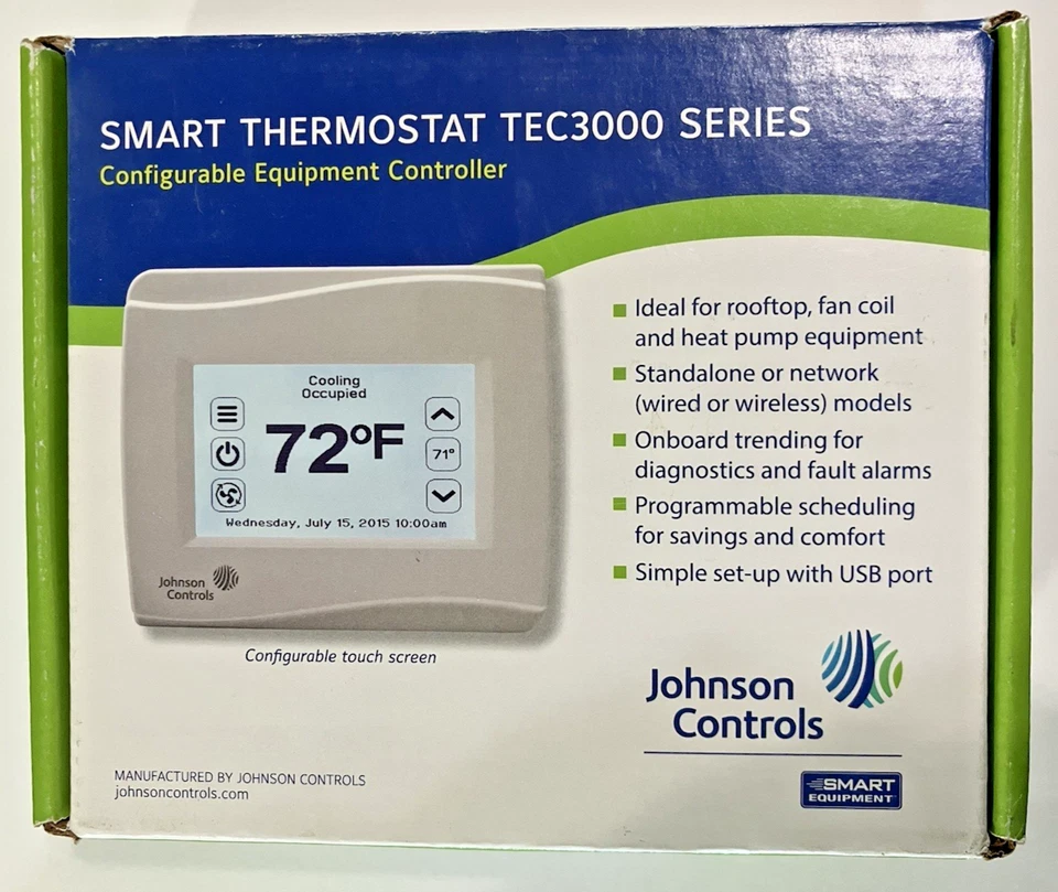 Termostato inteligente Johnson Controls serie TEC3000, TEC3610-00-000 nunca usado Foto 1 de 4
