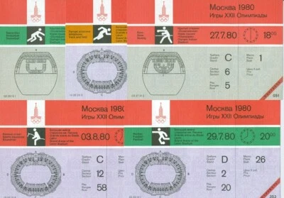 5 boletos diferentes sin usar: boxeo/fútbol/baloncesto/pista/caballo olímpicos 1980 Foto 1 de 4