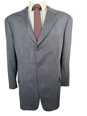 Chaqueta Blazer Abrigo Deportivo BROOKS BROTHERS Para Hombres Azul ESPIGA Lana Seda 46R Foto 1 de 4
