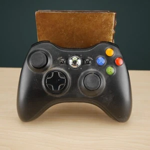 OEM Microsoft Xbox 360 Wireless Controller Black w/ rechargeable batt - UNTESTED - Bild 1 von 12