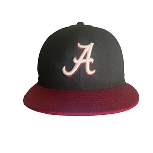 Alabama Crimson Tide Hat Mens Cap New Ear 59 Fifty Sz 7 Fitted EUC - Picture 1 of 7