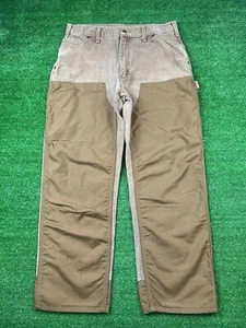 Salopette Carhartt 32x30 Brush Briar Field vestibilità doppio ginocchio gamba pantaloni B192 BRN VINTAGE - Foto 1 di 19