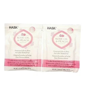 2X Hask Rose Oil & Peach Deep Conditioner for Hair Color Protection 1.75 oz Each - Picture 1 of 4