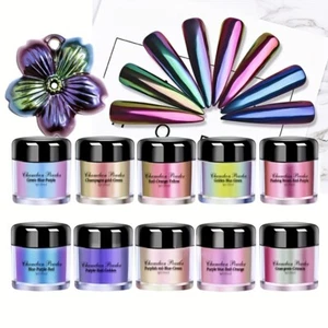 10 Colour Chameleon Mica Powder - Epoxy Resin Metallic Shift Pigment Set - Picture 1 of 9