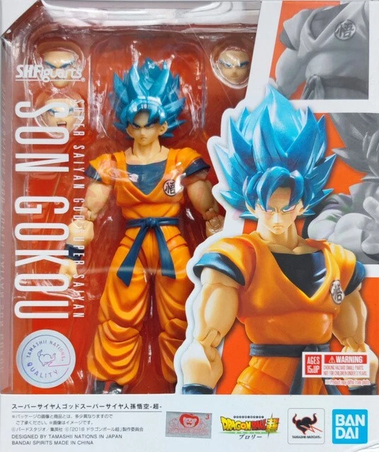 GOKU SUPER SAIYAN GOD BLU DRAGON BALL Z SUPER S.H. SH FIGUARTS BANDAI NUOVO - Immagine 1 di 1