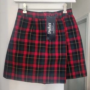 NEW Parker Plaid Uniform Skirt Red Green Girls Sz 10 School Skort Women's 0 XS - Picture 1 of 7