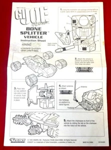 GI Joe Vehicle BLUEPRINTS BONE SPLITTER 1995 Original Instruction Sheet - Picture 1 of 2