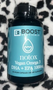 Boost Notox Vegan Omega 3  DHA  EPA 1000mg Supplement 60 capsules  NEW Sealed - Picture 1 of 3