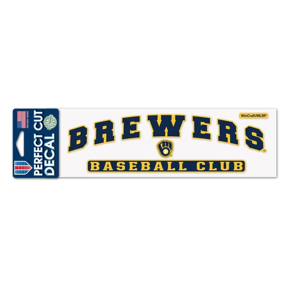 Milwaukee Brewers Baseball Club 3"x10" Perfect Cut Decal [NEW] MLB Sticker - Image 1 of 1