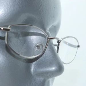 Reading Glasses Shiny Gray Metal Oval Octagon Narrow Hip +3.00 Lens Strength - Picture 1 of 1