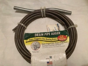 MADE IN USA -COBRA Drain PIPE Auger/ 15 FT  Plumbing SINK / DRAIN/ TUB SNAKE - Picture 1 of 10