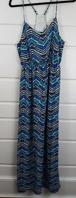 Everly Side Slits Elastic Waist Racerback Adj Straps Womens Maxi Dress Sz M - Image 1 of 4