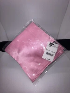 Men's Solid Pink Satin Wedding Party Hanky Pocket Square Plain Handkerchief-NWT - Picture 1 of 2