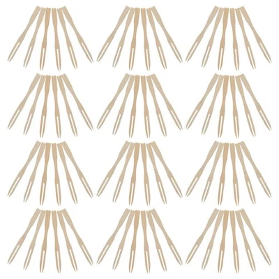  Tenedor desechable de bambú 500 piezas herramientas para fiestas de cumpleaños tenedores para servir aperitivos Foto 1 de 4