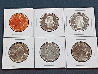 2005 California  State Quarters Set! 6 Different coins! 1 90% silver!!  L71 - Image 1 of 3