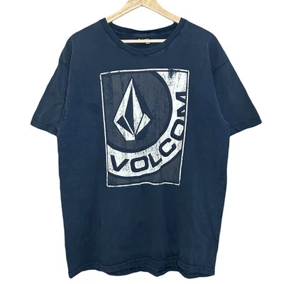 Vintage Volcom Tee Shirt Mens Large Navy Blue Stone Logo 90s Y2K - Image 1 of 4