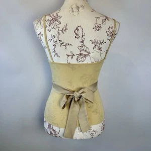 Y2K Deadstock Satin Bow Tie Back Cami Axara Paris Coquette Fairy Cottage Small - Picture 1 of 5