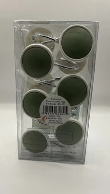 Juego de 12 ganchos para cortina de ducha Wamsutta “NOS” detalles de color helecho Foto 1 de 4