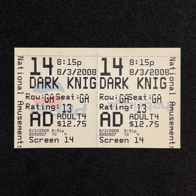 2008 The Dark Knight FULL UNUSED Movie Ticket Heath Ledger Christian Bale - Image 1 of 2