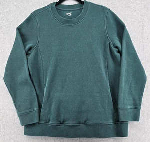 Sudadera para mujer Duluth Trading XL acanalada cuello redondo verde acogedora manga larga bolsillos - Imagen 1 de 7