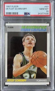 1987 Fleer Basketball #97 Detlef Schrempf Rookie RC Mavericks PSA 10 GEM MINT - Picture 1 of 2