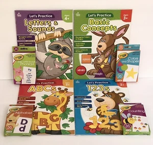 8 Kindergarten, Preschool Math Reading Writing Activities Workbooks & Flashcards - Picture 1 of 12