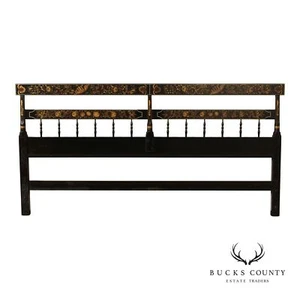 Hitchcock Black And Gold Painted King Headboard - Picture 1 of 16