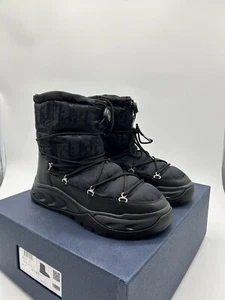 Dior Nylon wasserdichte Schneestiefel schwarz schräg BRANDNEU - Bild 1 von 8
