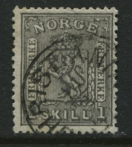 Norway 1868 1 skilling black CDS used - Picture 1 of 1