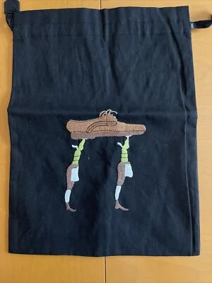 Bolso de zapatos/regalo de tela negro Lily Juliet hecho a mano con zapatilla bordada nuevo Foto 1 de 4