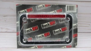 NOS SDC 02001 LED Motorcycle License Plate Frame Chrome W/Red Lens - Picture 1 of 4