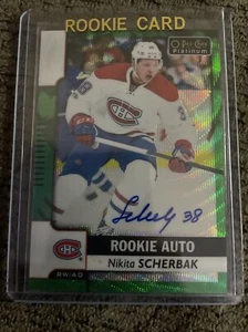 17/18 O-Pee-Chee Platinum Rookie Auto Emerald Surge /10 #R-NS Nikita Scherbak - Picture 1 of 4