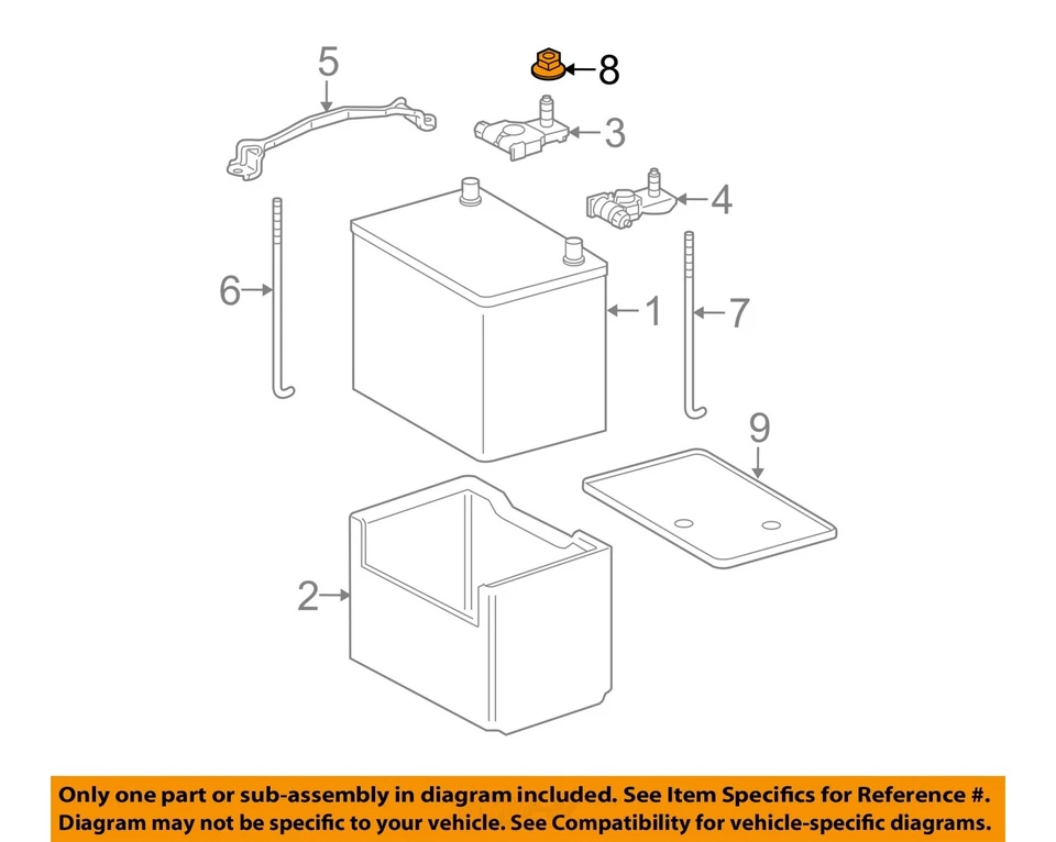TOYOTA OEM 07-22 Sequoia Electrical Battery-Hold Down Clamp Nut 90179A0009 - Image 1 of 2