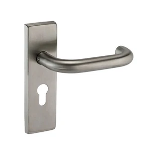 Manijas de puerta euro cerradura de acero inoxidable satinado con ojo de cerradura de perfil euro - Imagen 1 de 1