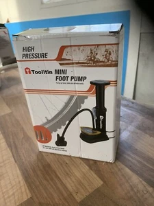 Toolitin Mini Bike Pump Portable Bicycle Tyre Inflator Foot Pump Presta Valve - Picture 1 of 2