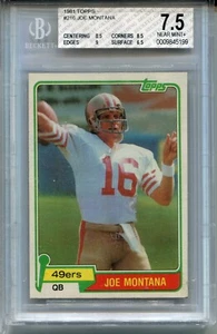 1981 Topps Football #216 Joe Montana 49ers Rookie Card Graded BG 7.5 Nr MINT+ - Picture 1 of 6