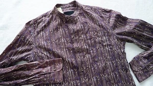 APC A.P.C. Francia 36 camicia marrone donna 2003 pittura artistica colletto mandarino - Foto 1 di 15