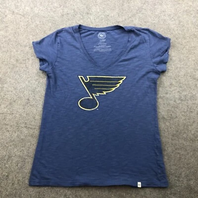 Camisa St Louis Azul Mujer XL Azul Logo Manga Corta Hockey Gráfico Damas Foto 1 de 4