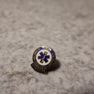 Nationally Registered Emergency Medical Technician EMT Blue & White Lapel Pin - Picture 1 of 3