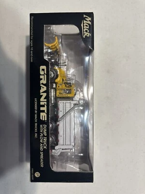 First Gear Mack Granite Dump Truck w/ Plow And Spreader 1/64 Scale 69-0021 - Image 1 of 4