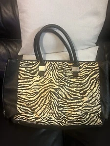 Reiss animal print real leather large handbag weekend bag - Picture 1 of 13