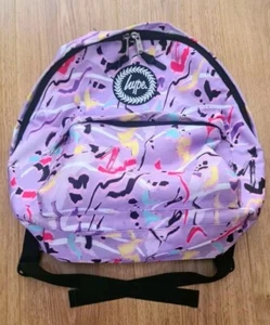 Hype Pink Purple Pattered Graffiti Backpack Rucksack Bag - Picture 1 of 8