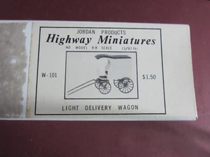 Jordan Highway Miniatures Light Delivery Wagon HO Kit #W-101 come nuovo con scatola - Foto 1 di 2
