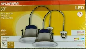 (2) SYLVANIA 70521 8W LED 4 inch recessed can downlight fixture 3000k NEW - Picture 1 of 2